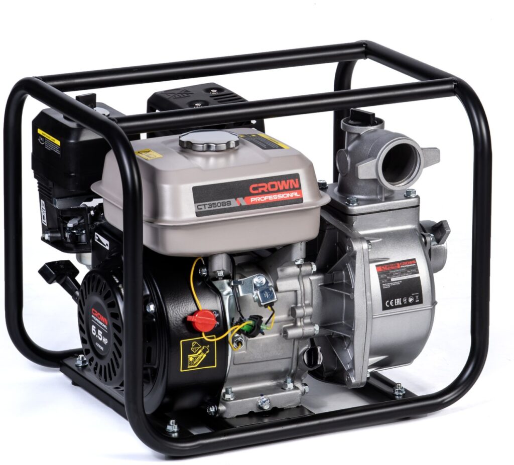Мотопомпа бензинова CROWN CT35088, 50 мм, 2″