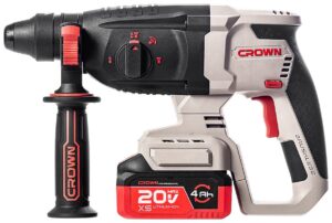 Акумуляторний перфоратор CROWN CT28020XS-4 BMC, 20 В, 4.0 А·год, 26 мм