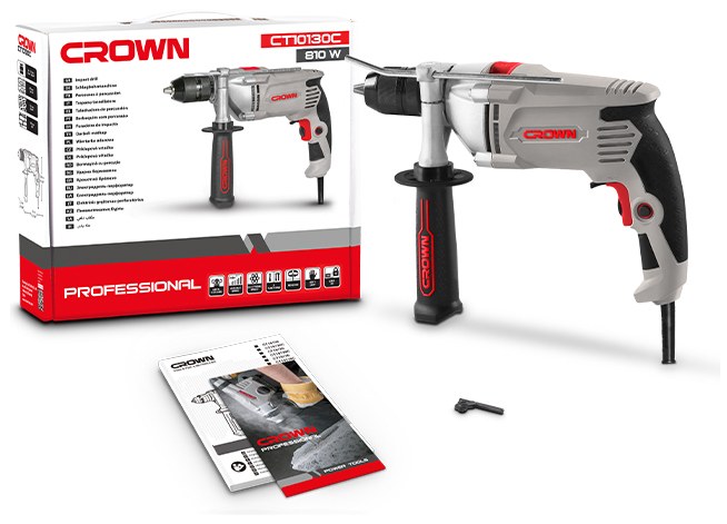 Ударний дриль CROWN CT10130, 810 Вт, 13 мм CT10130