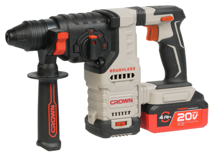 Акумуляторний перфоратор CROWN CT28015XS-4 BMC, 20 В, 26 мм CT28015XS-4 BMC